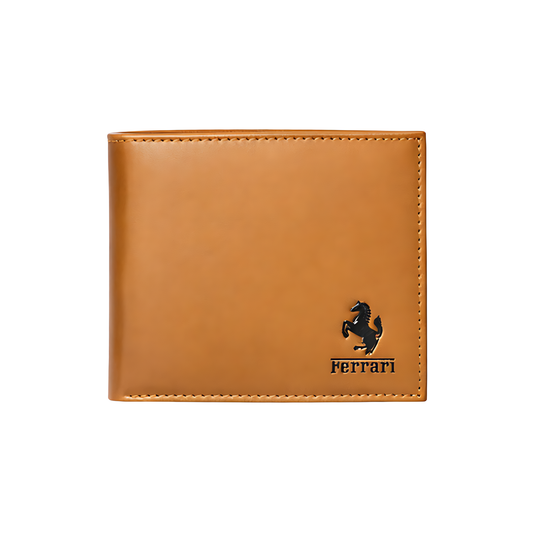 Ferrari Wallet | Bi Fold Brown Leather Horse