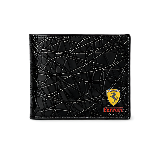 Ferrari Wallet | Premium Bi Fold Black Leather