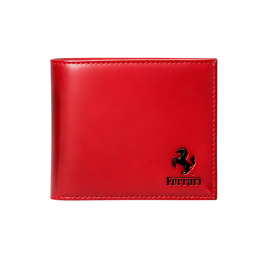 Ferrari Wallet | Bi Fold Red Leather Horse