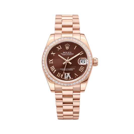Rolex Watch | Datejust Chocolate Roman Diamond Bezel