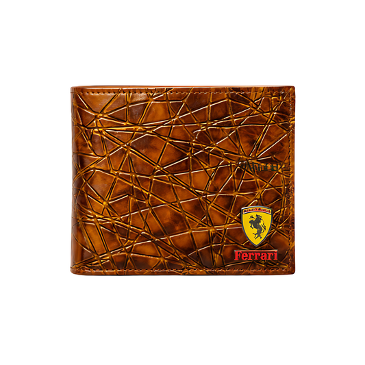Ferrari Wallet | Bi Fold Brown Black Leather