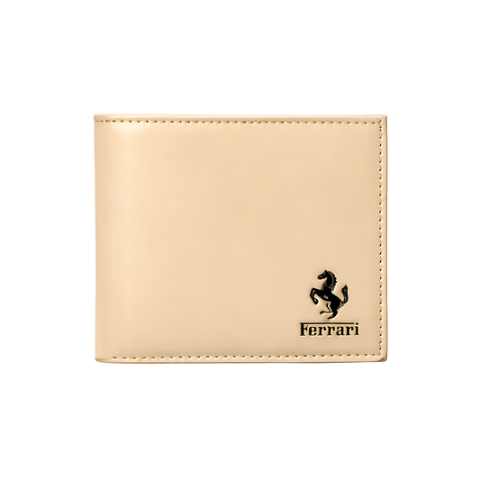 Ferrari Wallet | Bi Fold Cream Leather Horse