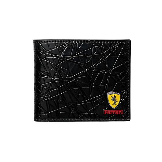 Ferrari Wallet | Bi Fold Black Leather Horse