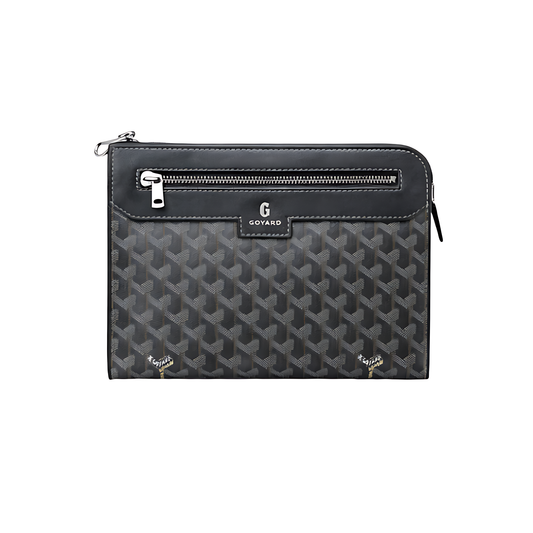Goyard Pouch | Flat Black Leather
