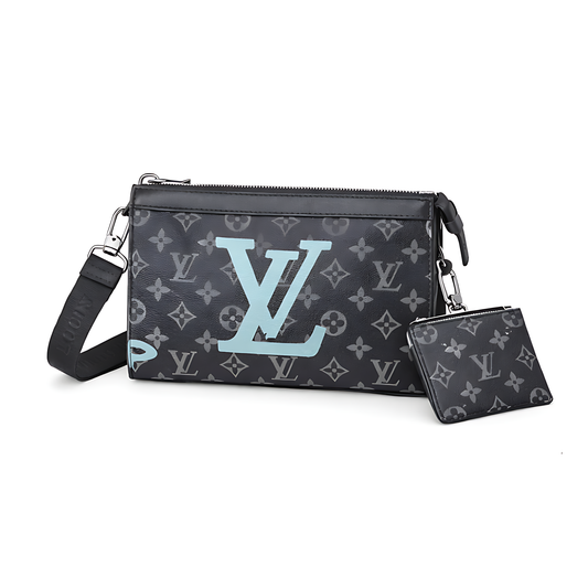 Louis Vuitton Pouch | Lv Logo Black Blue