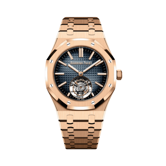 Audemars Piguet Watch | Royal Oak Selfwinding Flying Tourbillon Pink Gold Smoked Blue Dial